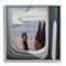 Stupell Industries Hello from a Goose Airplane Window Scene Painting Framed Wall Art